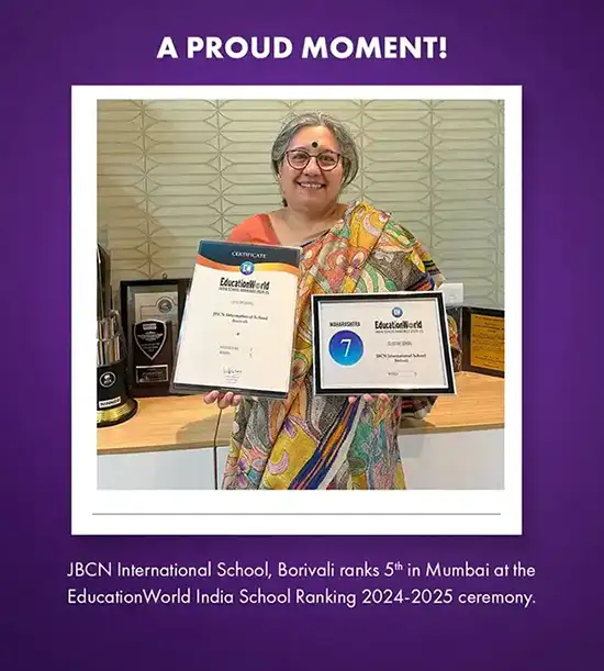 JBCN International School, Borivali ranked 5th in Mumbai by Education World 2024-25